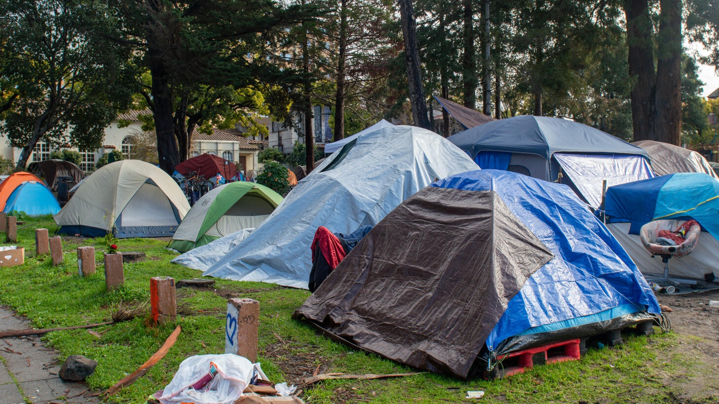 Image Credit: KCRW. UC Berkeley has been criticized for enrollment increases said to exacerbate the unhoused crisis.