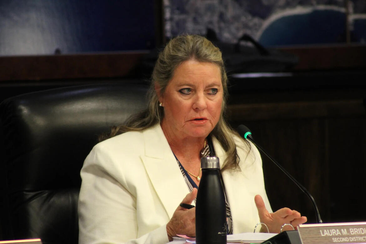 Santa Barbara County Planning Commission chair Laura Bridley describes the proposed Isla Vista housing project as &quot;a very difficult case for me to approve&quot; and suggests that it go the county Board of Architectural Review. (Rebecca Caraway / Noozhawk photo