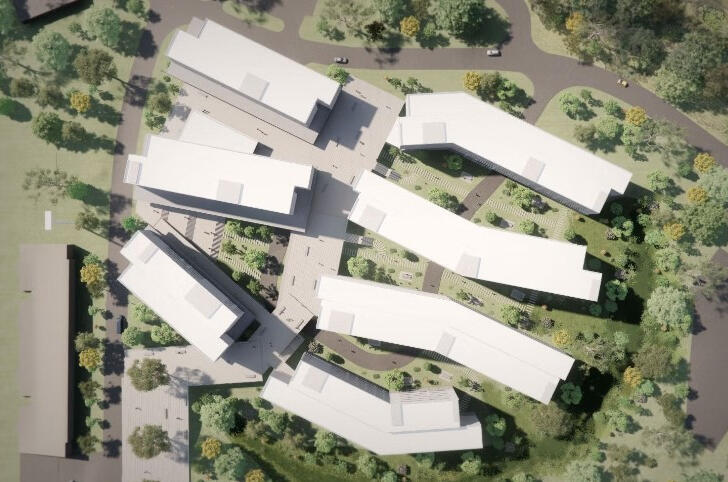 The San Benito student housing project at UC Santa Barbara will consist of seven new residential and support buildings. It's expected to be finished by fall 2027 (Courtesy)