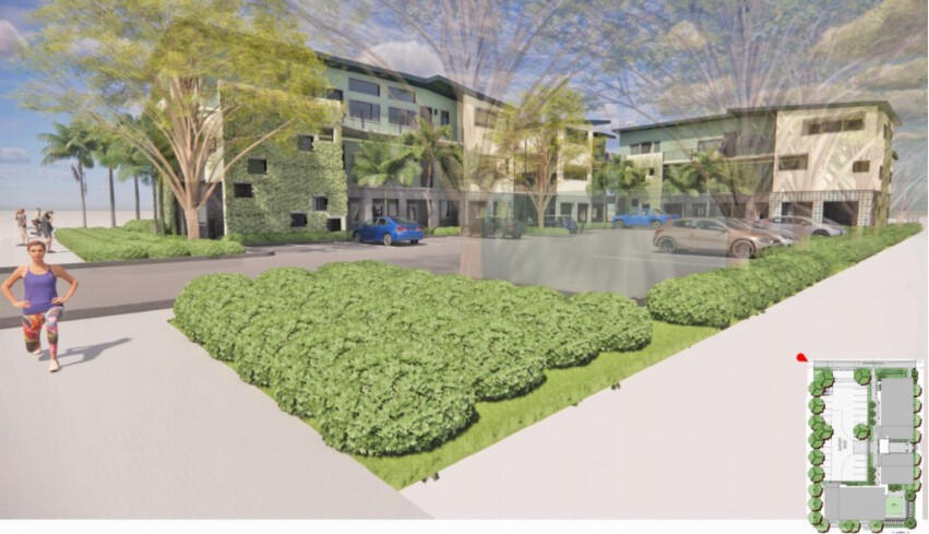 A rendering of the updated proposed development on Isla Vista’s Sueno Road (Courtesy)