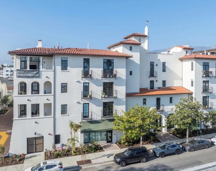 UC Santa Barbara purchased three properties in downtown Santa Barbara, including a 80-unit apartment complex on East Gutierrez Street. (Soltara Apartments)